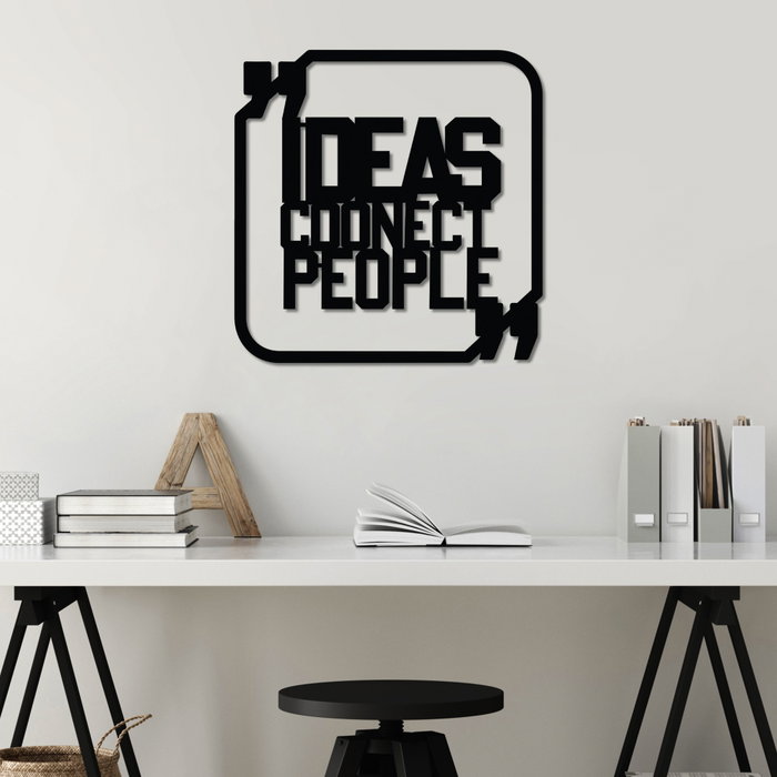 Wallity Ideas Connect People Escultura de pared negra